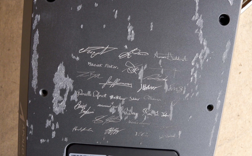 Close Up of Apollo Pro Deck Signatures