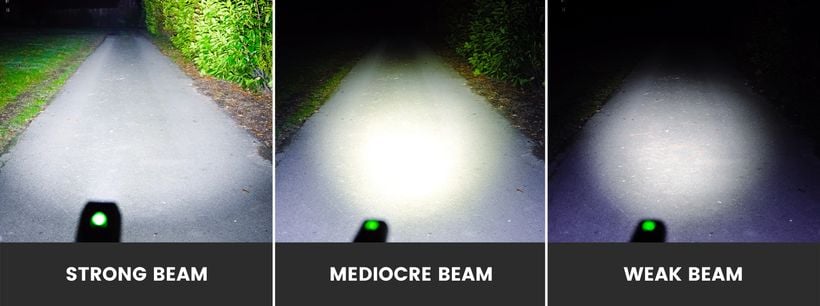 Electric Scooter Light Beam Comparison