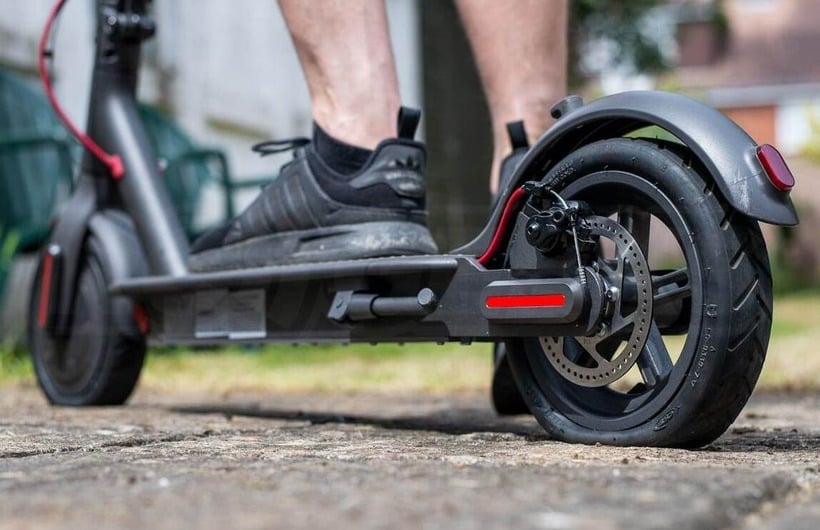 Electric Scooter With Flat Tire