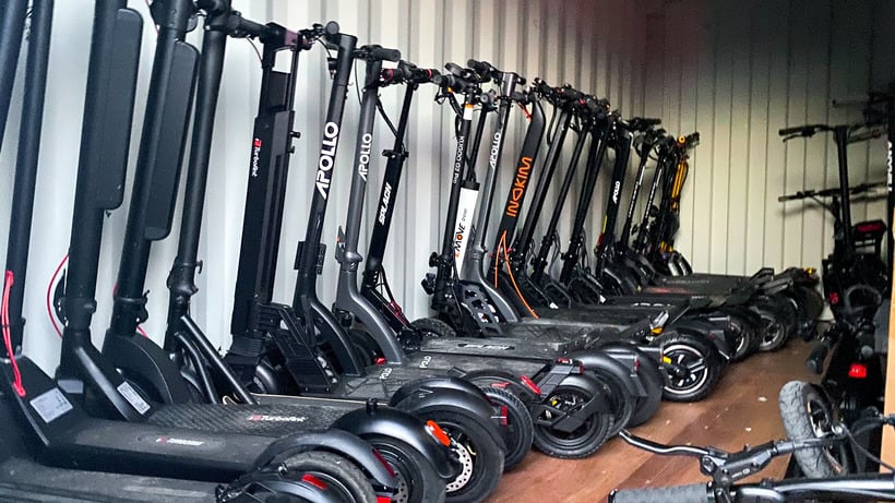 Electric Scooter in Storage