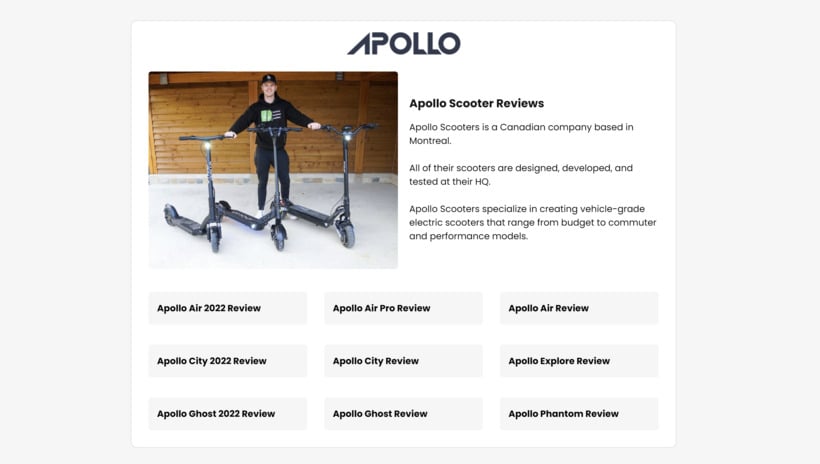 Multiple Apollo Scooter Reviews