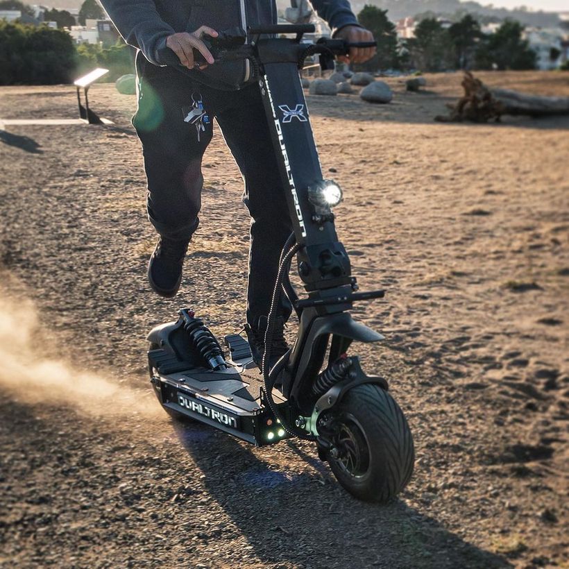 Riding the Dualtron X on a Dirt Track