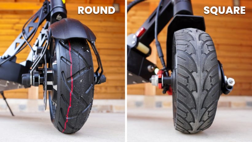 Round vs Square Electric Scooter Tire
