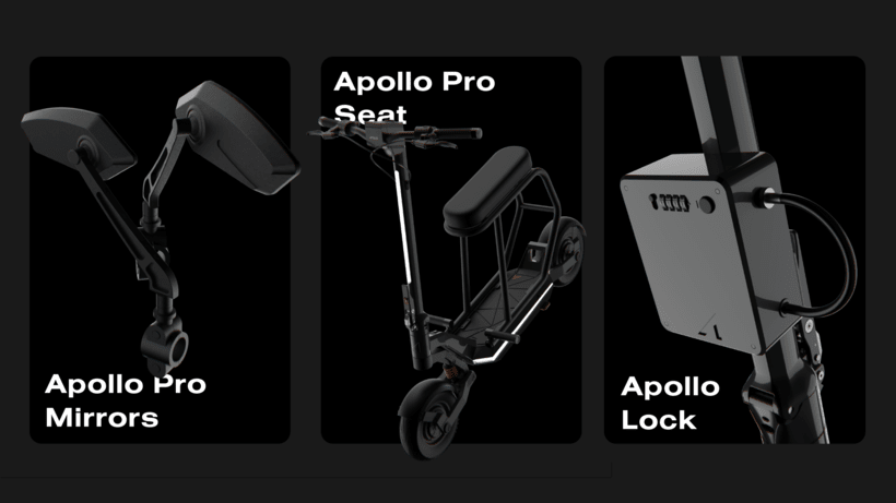 Apollo Pro Seat, Wing Mirrors, and Lock